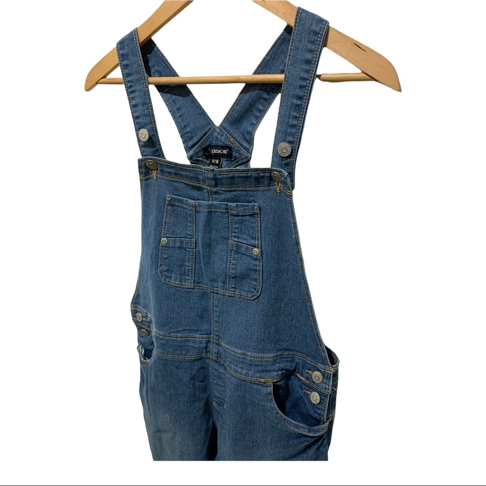 VINTAGE Y2K JORDACHE MEDIUM WASH BLUE DENIM LONG OVERALLS - Picture 6 of 16